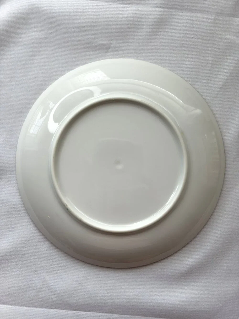 Set of 4 White Porcelain Saucers with Gold Rim 6.25” Cottagecore MCM Minimalist